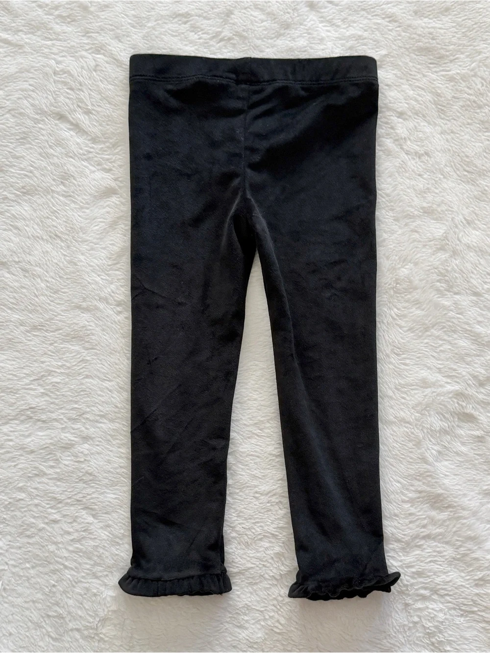Max Studio Kids Long Sleeve Top and Velour Ruffle Pants Set Red Black Size 2T